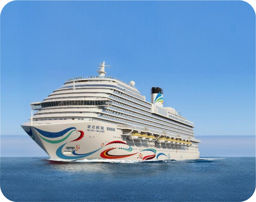 爱达VISTA级大型邮轮脱硫塔舷外排水管涂装